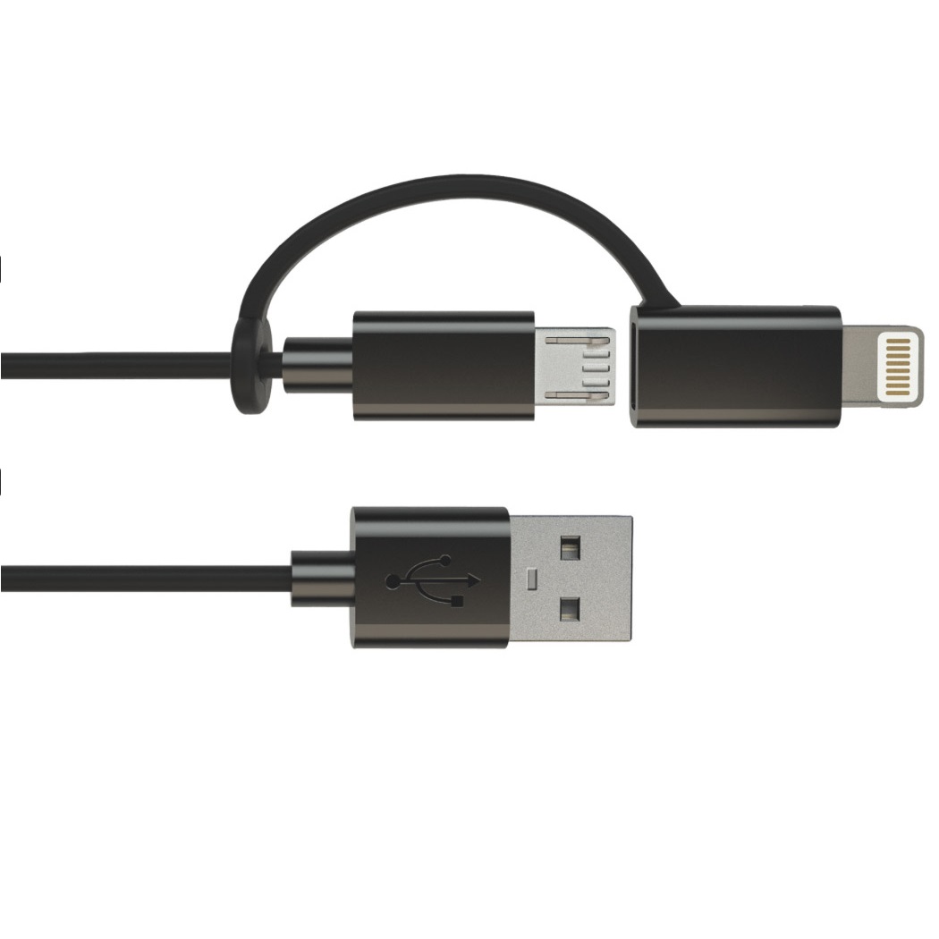 microUSB и Apple Lighting кабель 2 в 1